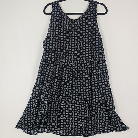 NEW Cozy Co Boho Anthro Geometric Black Tiered Skirt Dress Size 1X NWT - Picture 8 of 8
